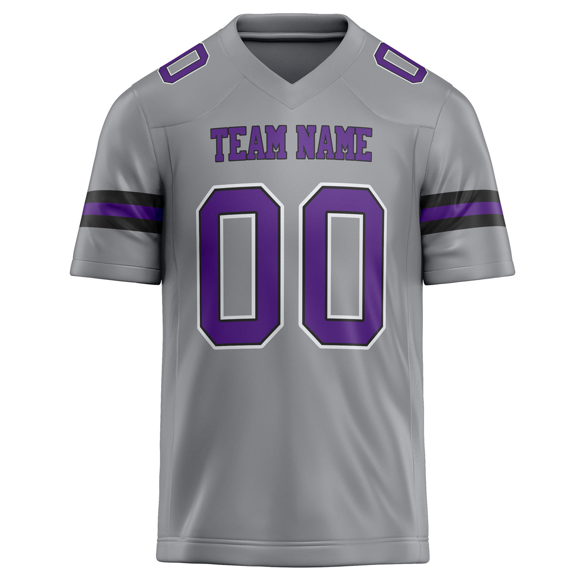 Custom Light Gray Purple Solid Colour Football Jersey