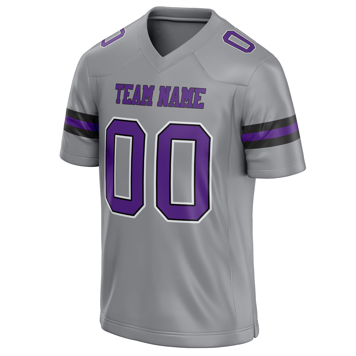 Custom Light Gray Purple Solid Colour Football Jersey