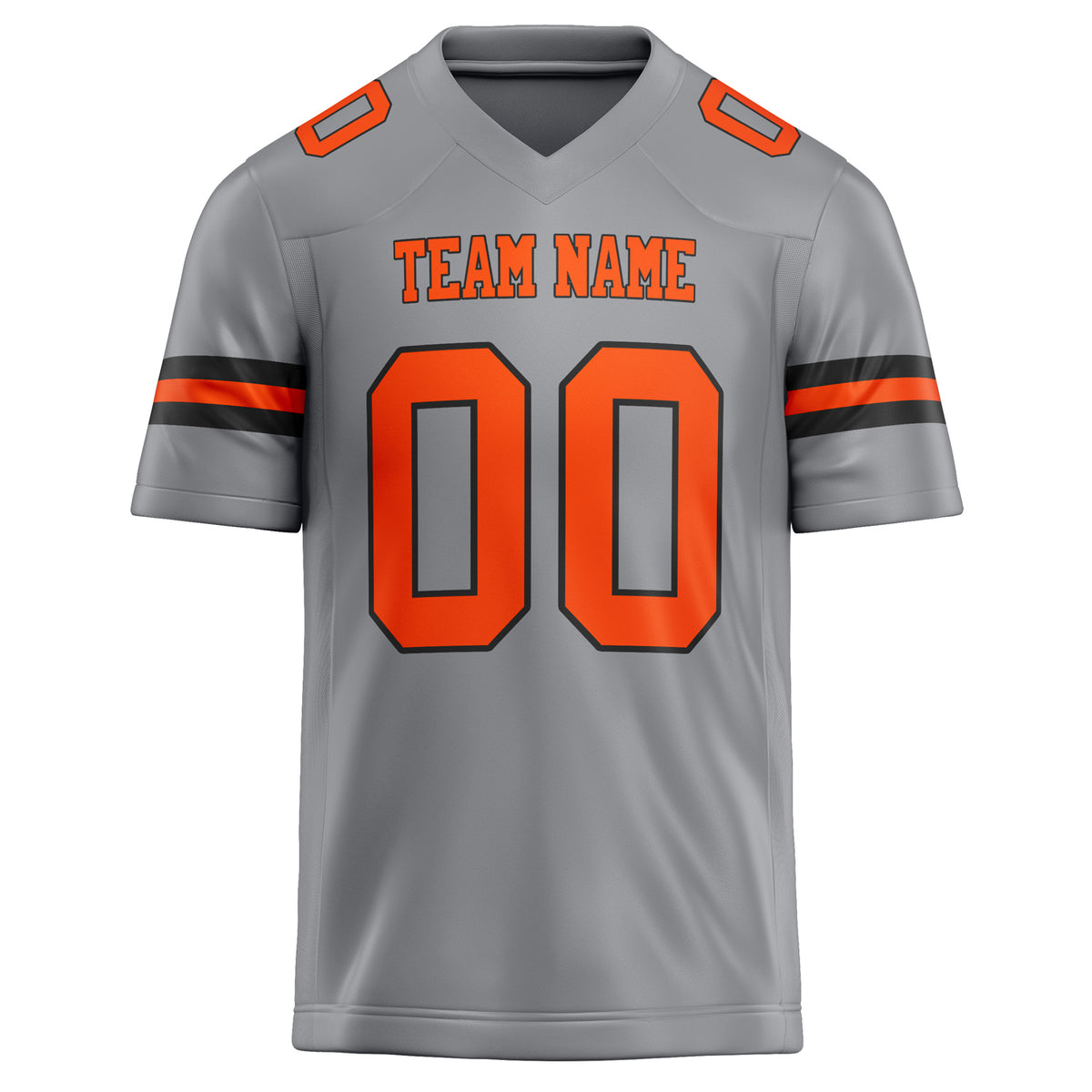 Custom Light Gray orange Solid Colour Football Jersey