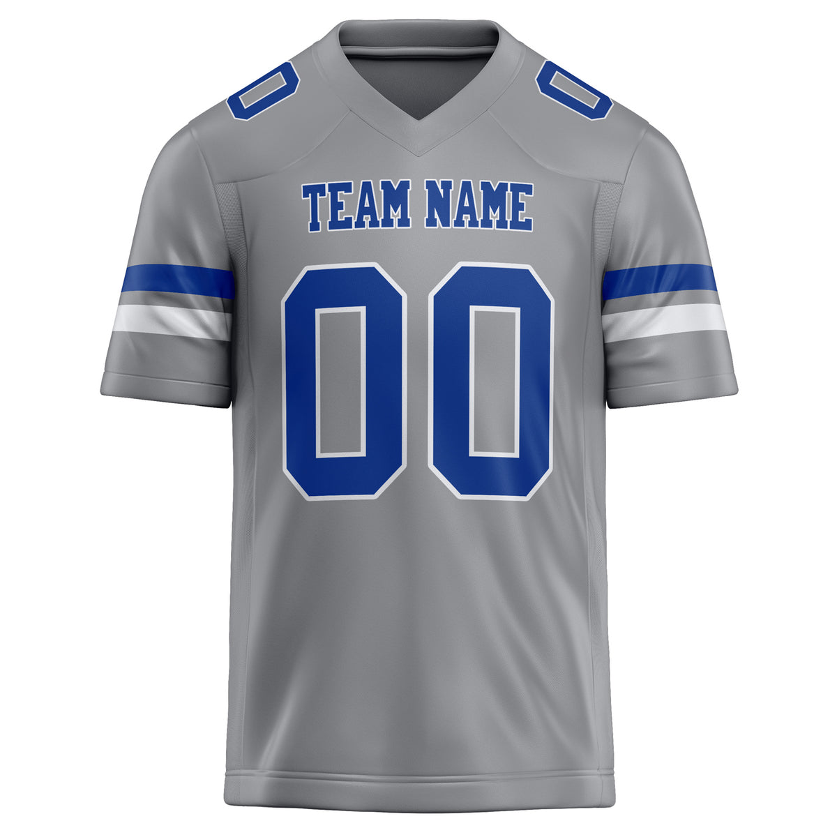 Custom Light Gray royal Solid Colour Football Jersey