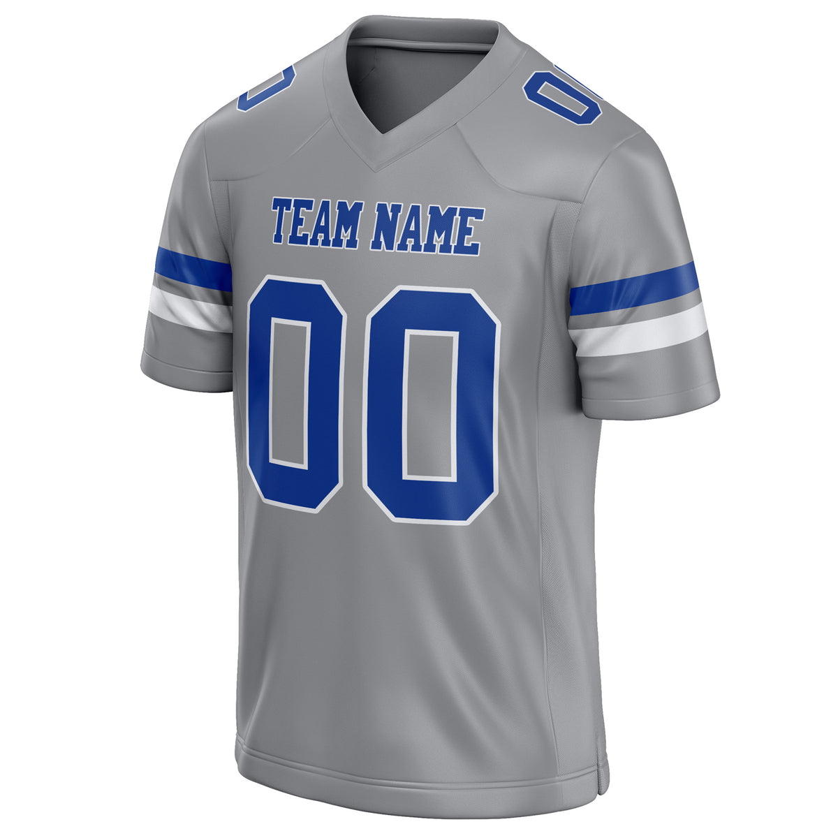 Custom Light Gray royal Solid Colour Football Jersey