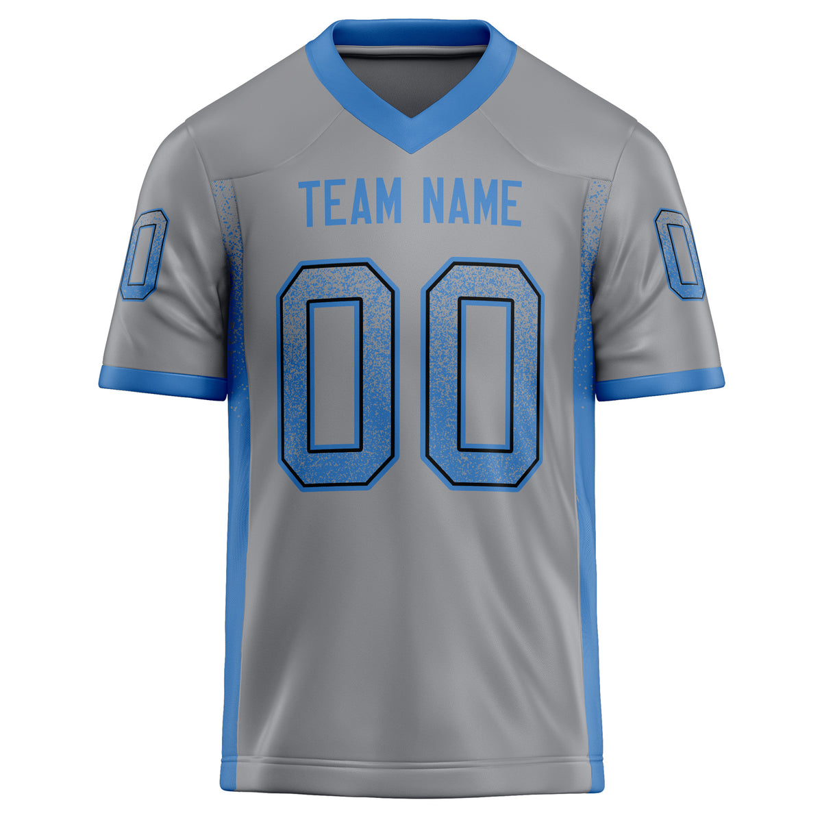 Custom Light Gray blue Solid Colour Football Jersey