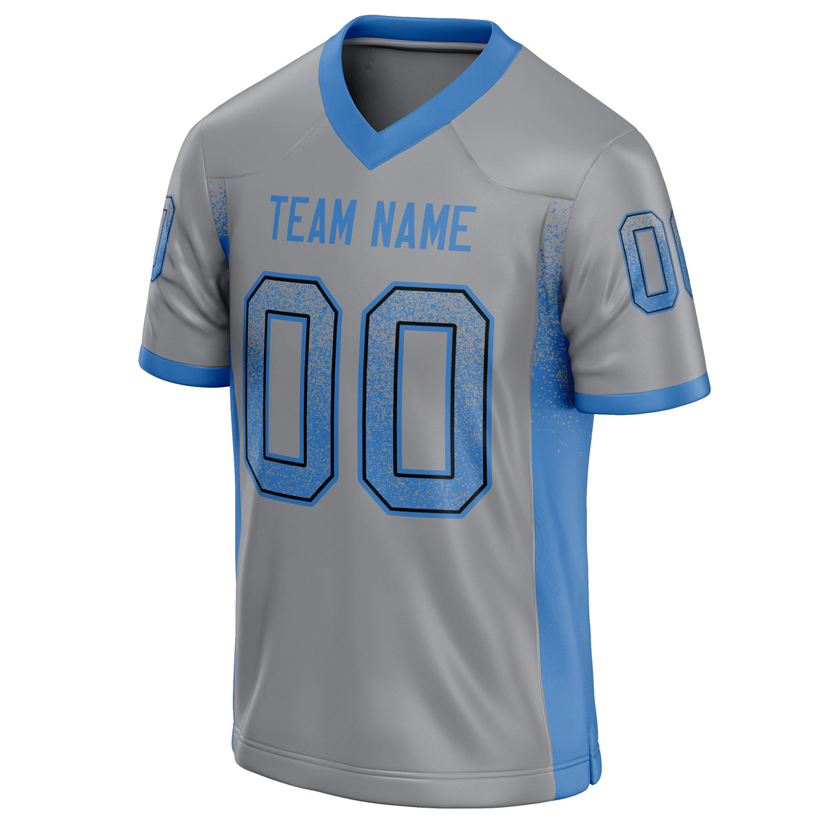 Custom Light Gray blue Solid Colour Football Jersey