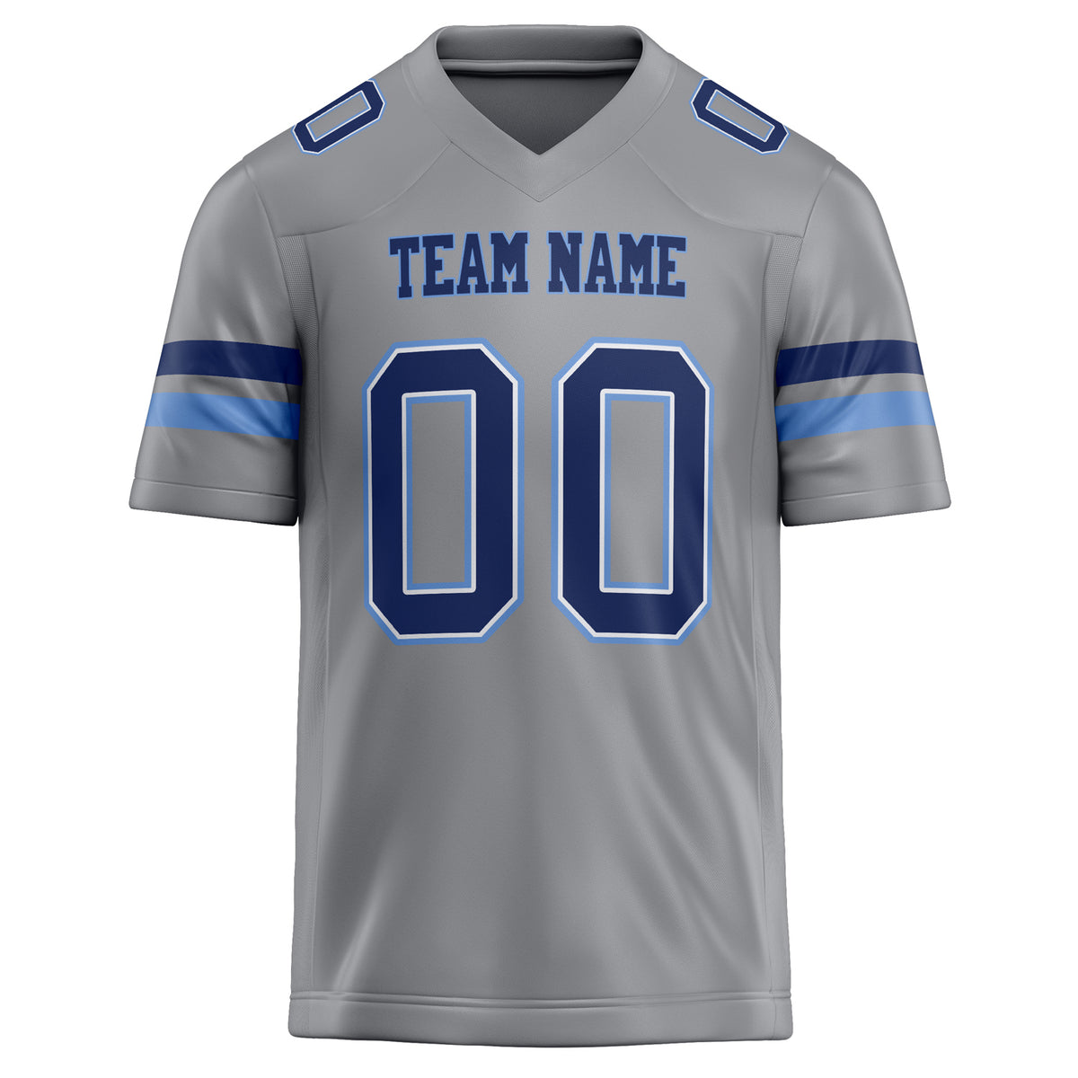 Custom Light Gray navy Solid Colour Football Jersey