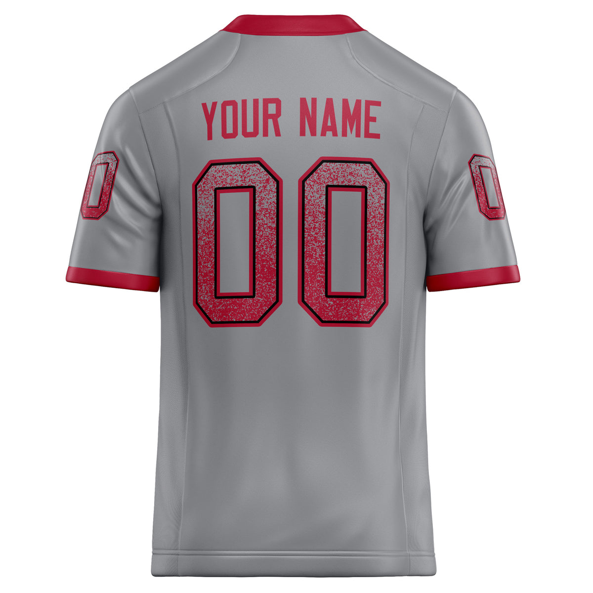 Custom Light Gray red Solid Colour Football Jersey