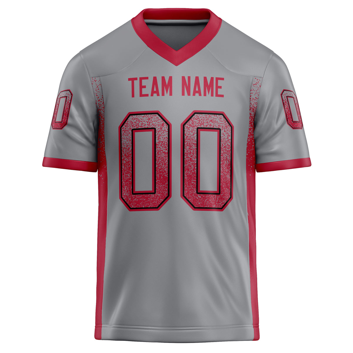 Custom Light Gray red Solid Colour Football Jersey