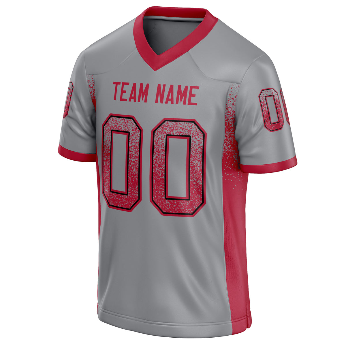 Custom Light Gray red Solid Colour Football Jersey