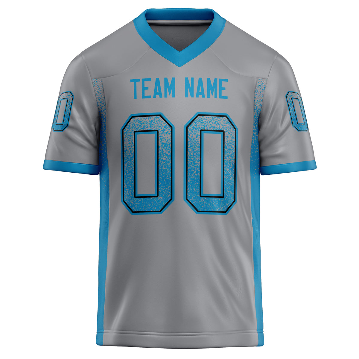 Custom Light Gray blue Solid Colour Football Jersey