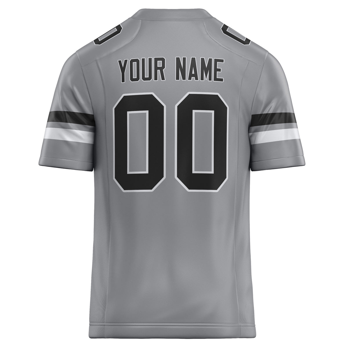 Custom Light Gray Black Solid Colour Football Jersey