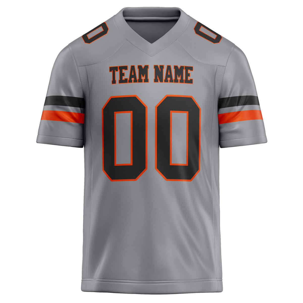 Custom Light Gray Black Solid Colour Football Jersey