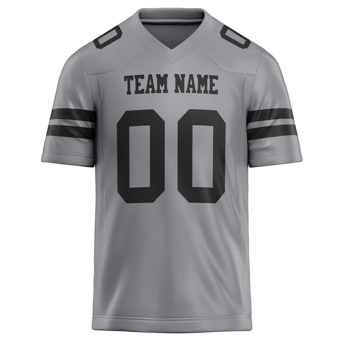 Custom Light Gray Black Solid Colour Football Jersey