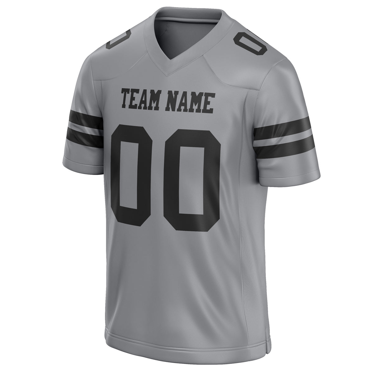 Custom Light Gray Black Solid Colour Football Jersey