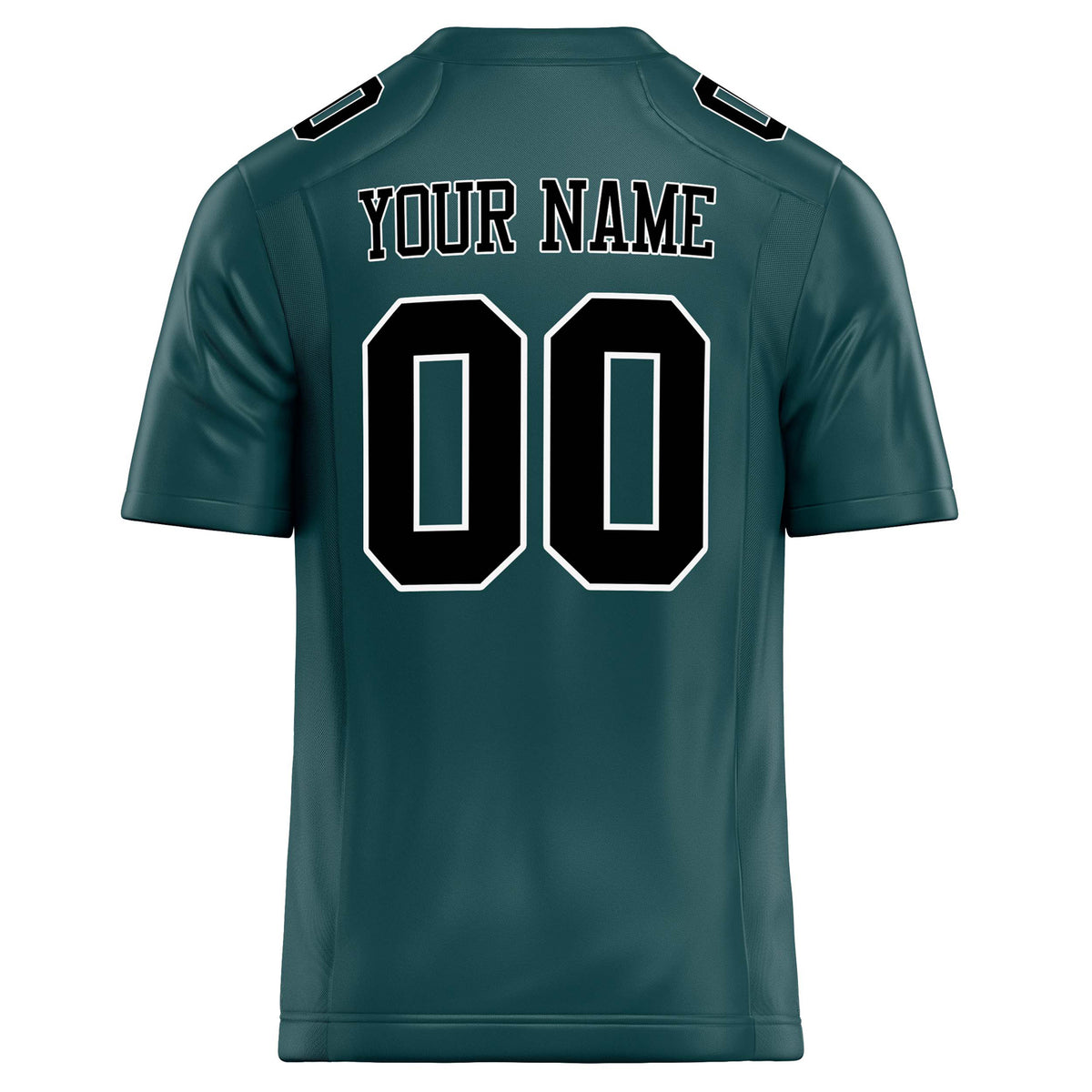 Custom Midnight Green Black Solid Colour Football Jersey