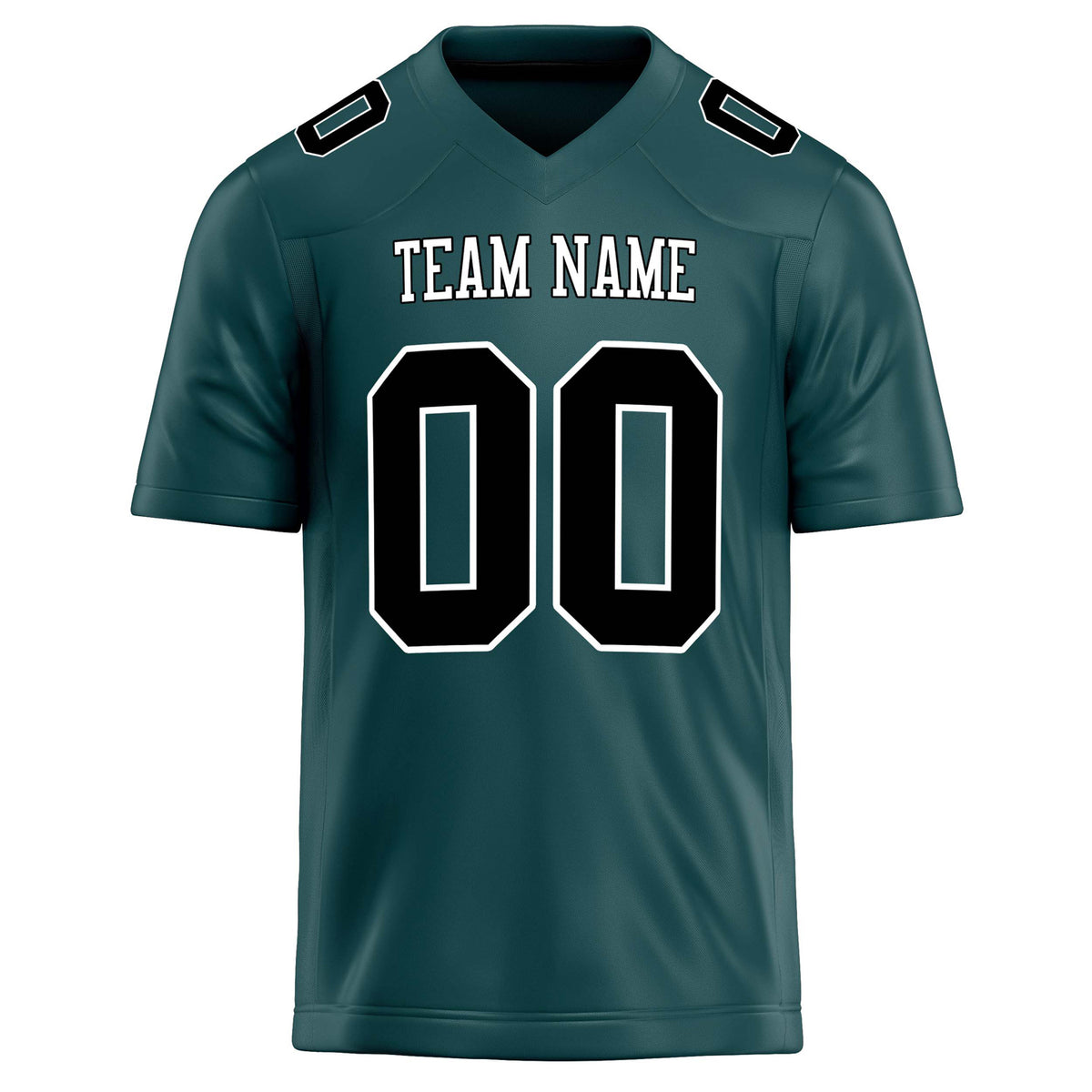 Custom Midnight Green Black Solid Colour Football Jersey