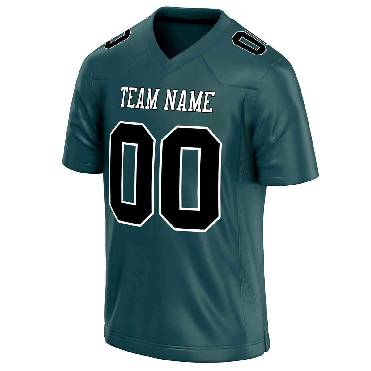 Custom Midnight Green Black Solid Colour Football Jersey