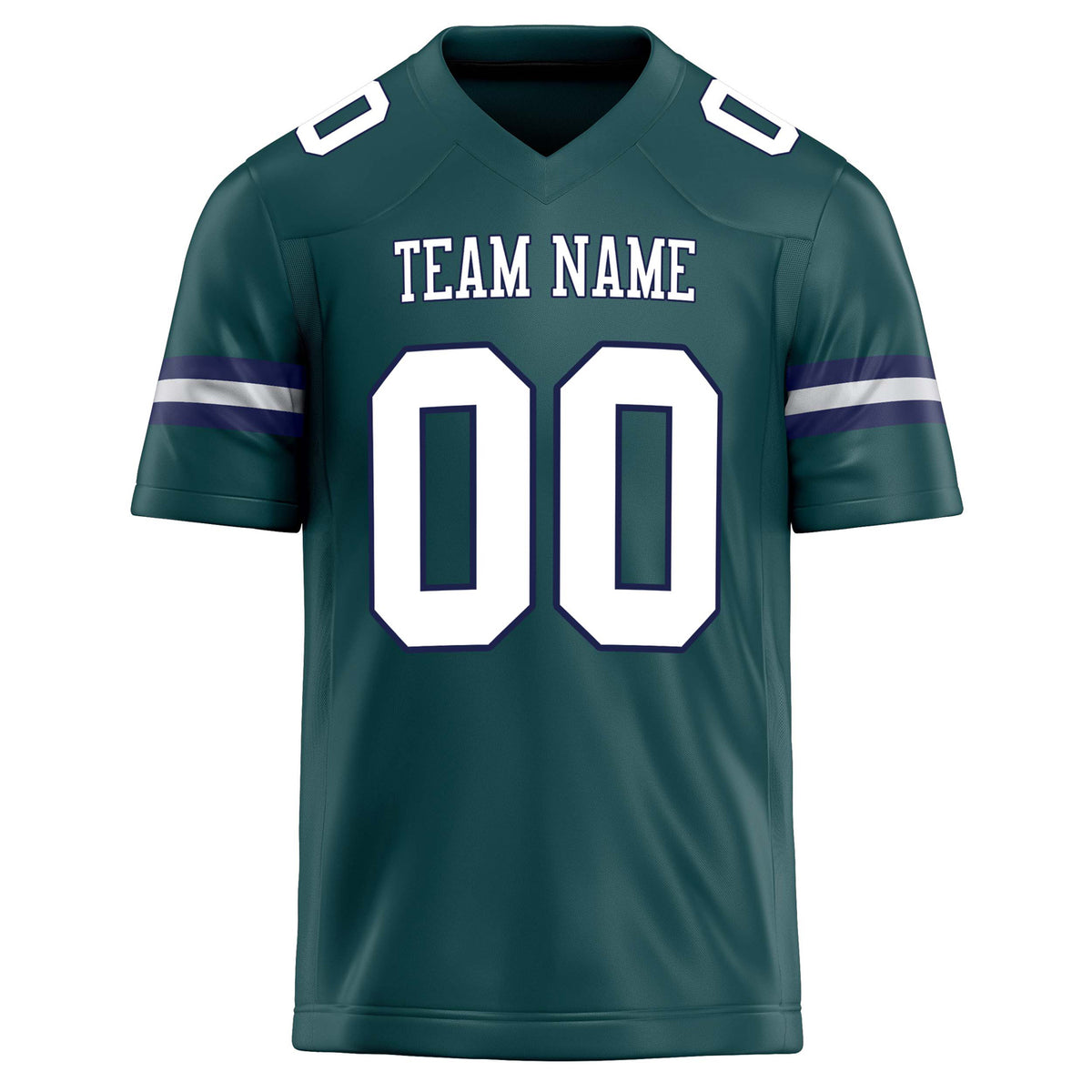 Custom Midnight Green White Solid Colour Football Jersey