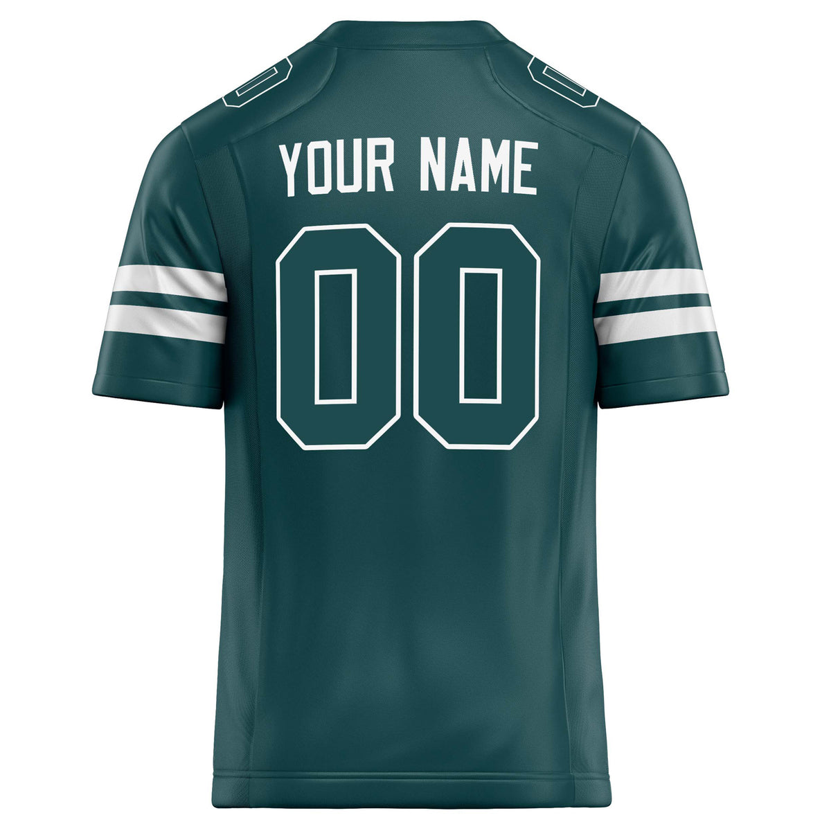 Custom Midnight Green White Solid Colour Football Jersey