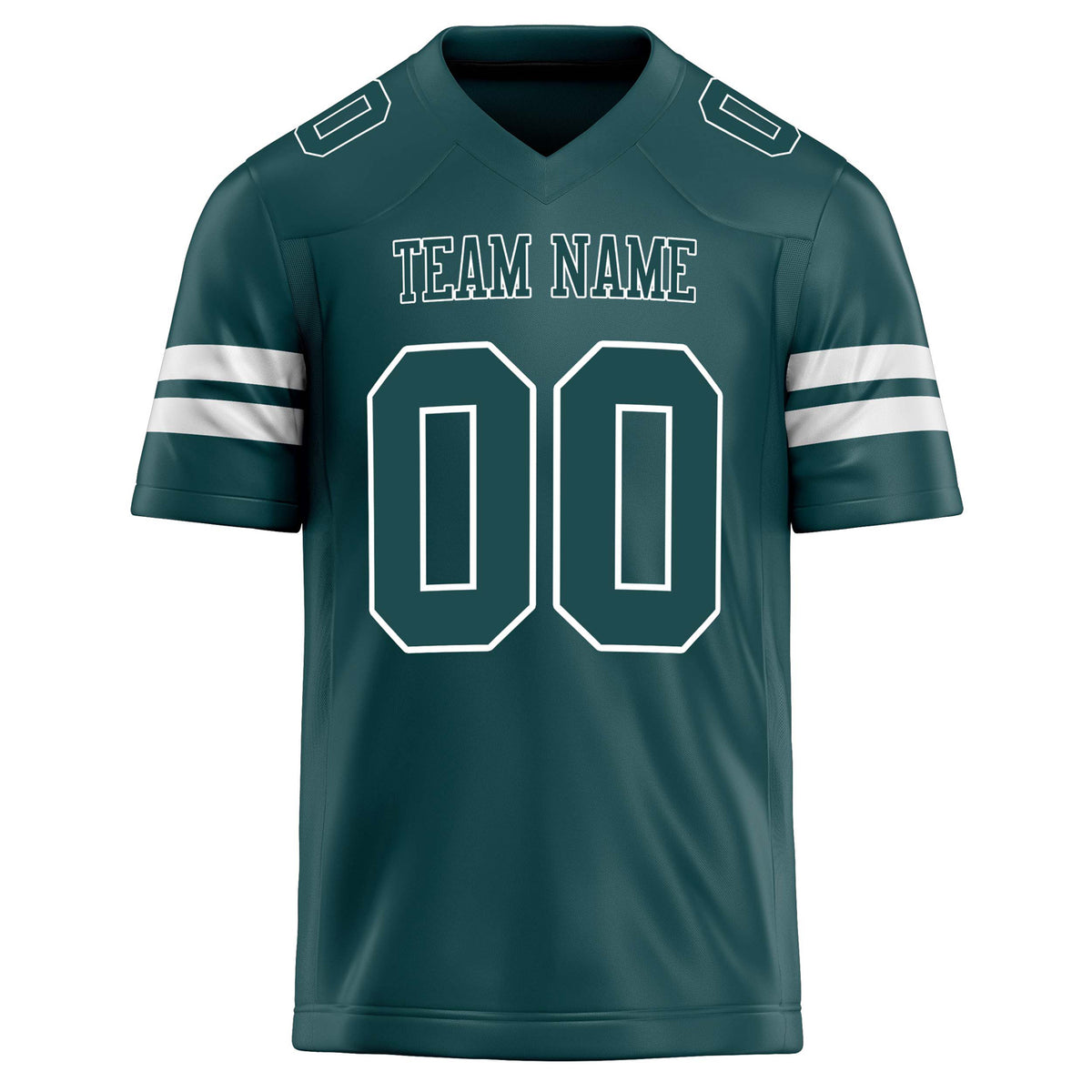 Custom Midnight Green White Solid Colour Football Jersey