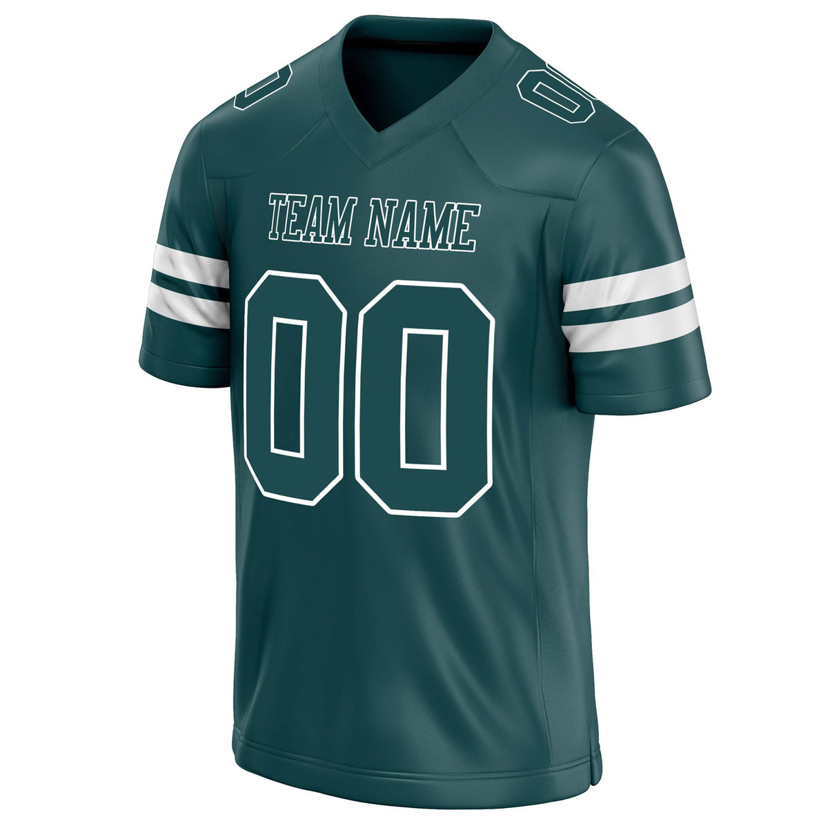 Custom Midnight Green White Solid Colour Football Jersey