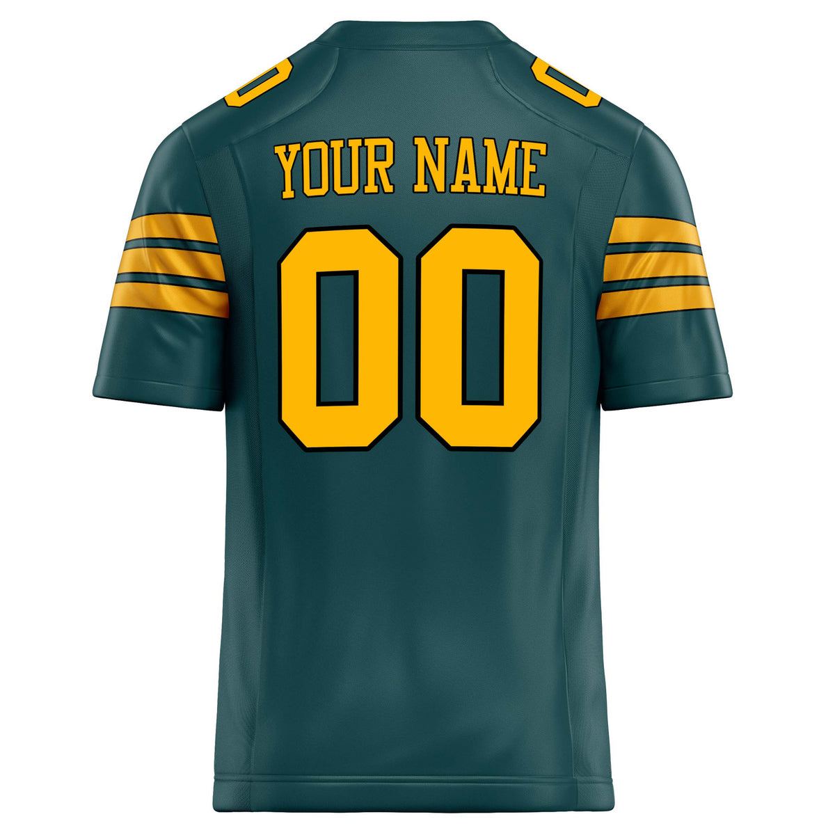 Custom Midnight Green gold Solid Colour Football Jersey