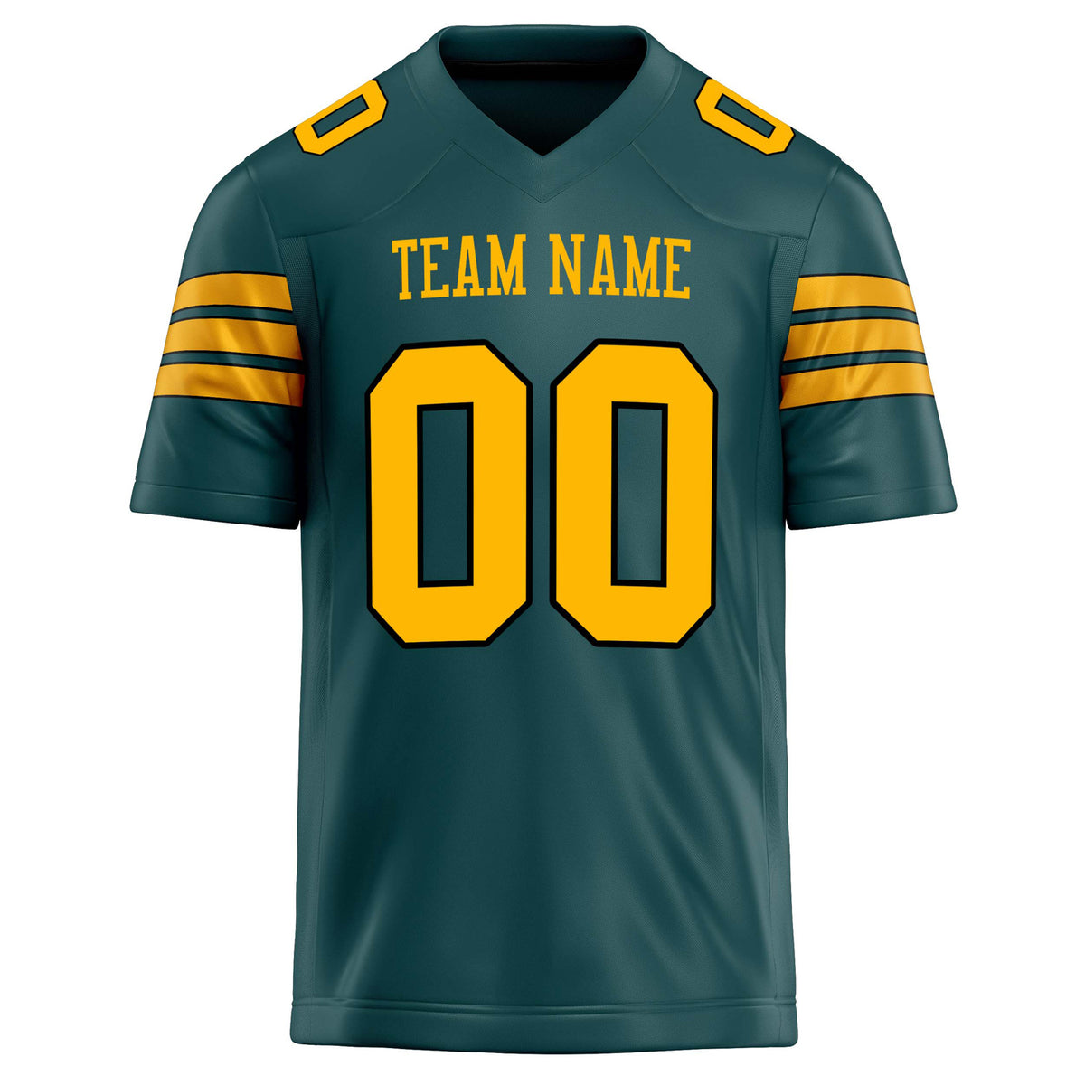 Custom Midnight Green gold Solid Colour Football Jersey