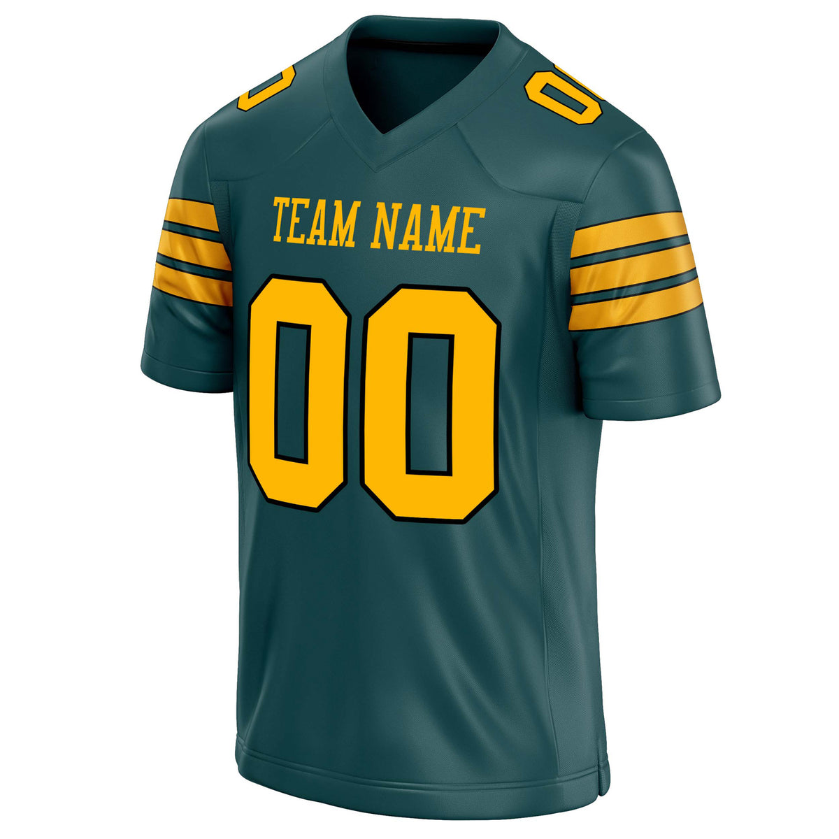 Custom Midnight Green gold Solid Colour Football Jersey