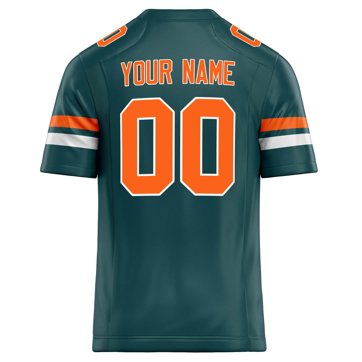 Custom Midnight Green orange Solid Colour Football Jersey