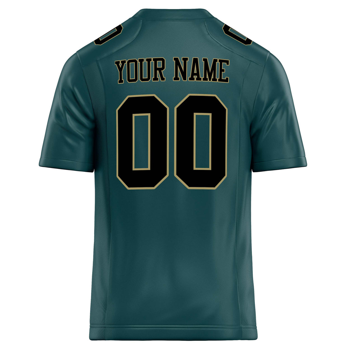 Custom Midnight Green Black Solid Colour Football Jersey