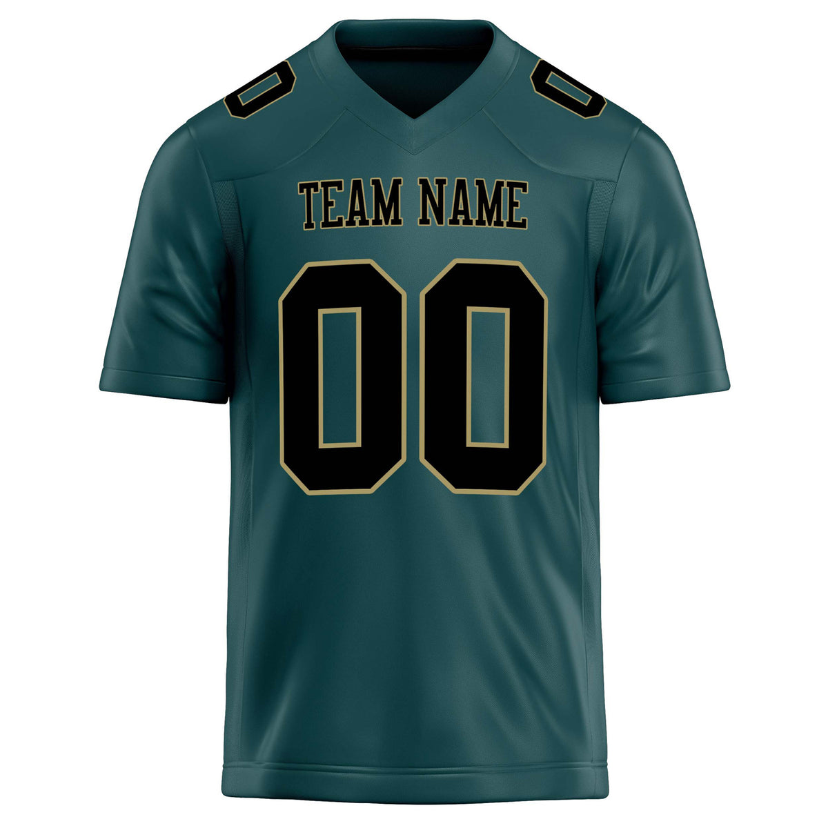 Custom Midnight Green Black Solid Colour Football Jersey