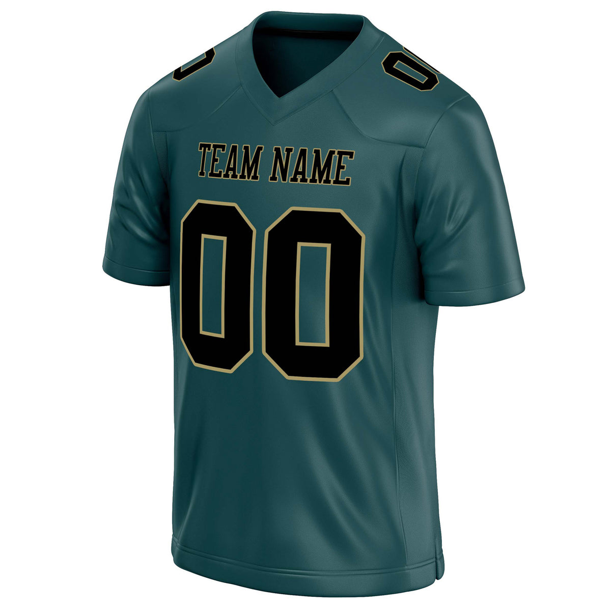 Custom Midnight Green Black Solid Colour Football Jersey