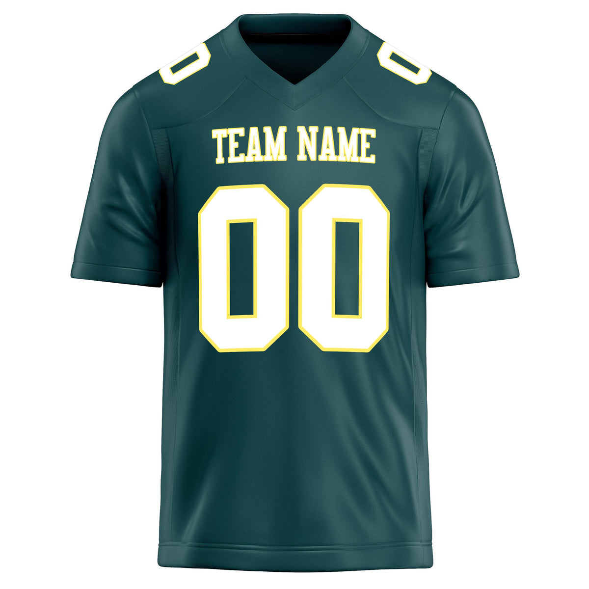 Custom Midnight Green White Solid Colour Football Jersey