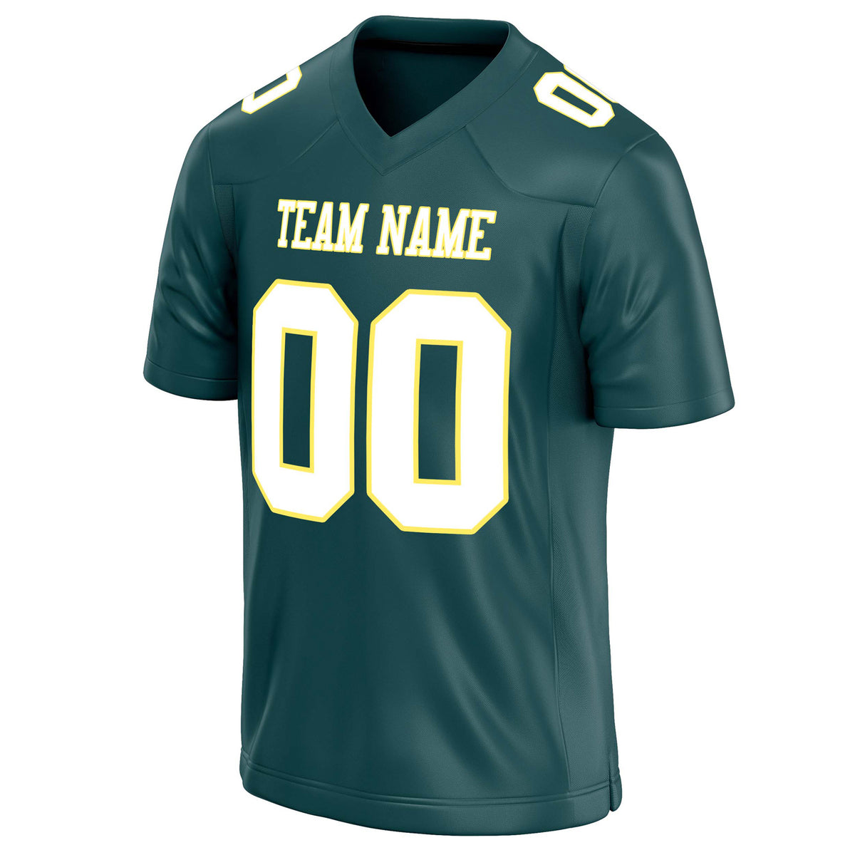 Custom Midnight Green White Solid Colour Football Jersey