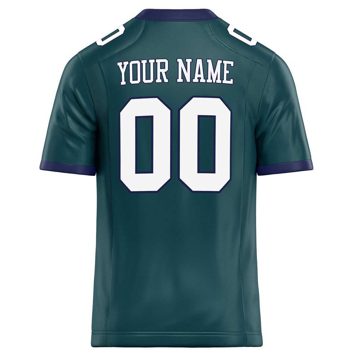 Custom Midnight Green White Solid Colour Football Jersey