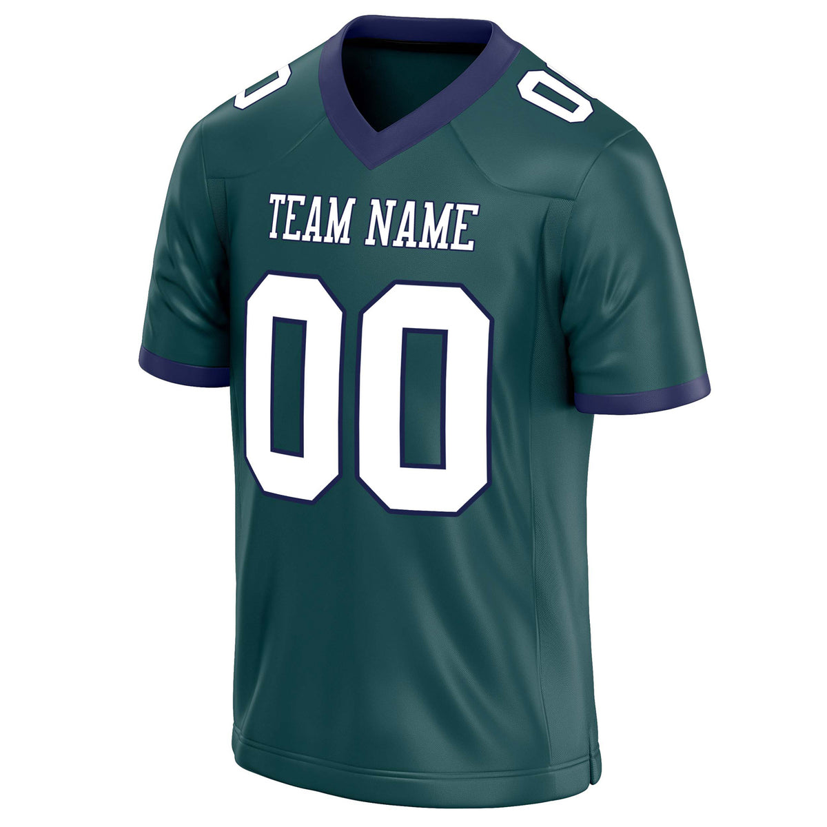 Custom Midnight Green White Solid Colour Football Jersey