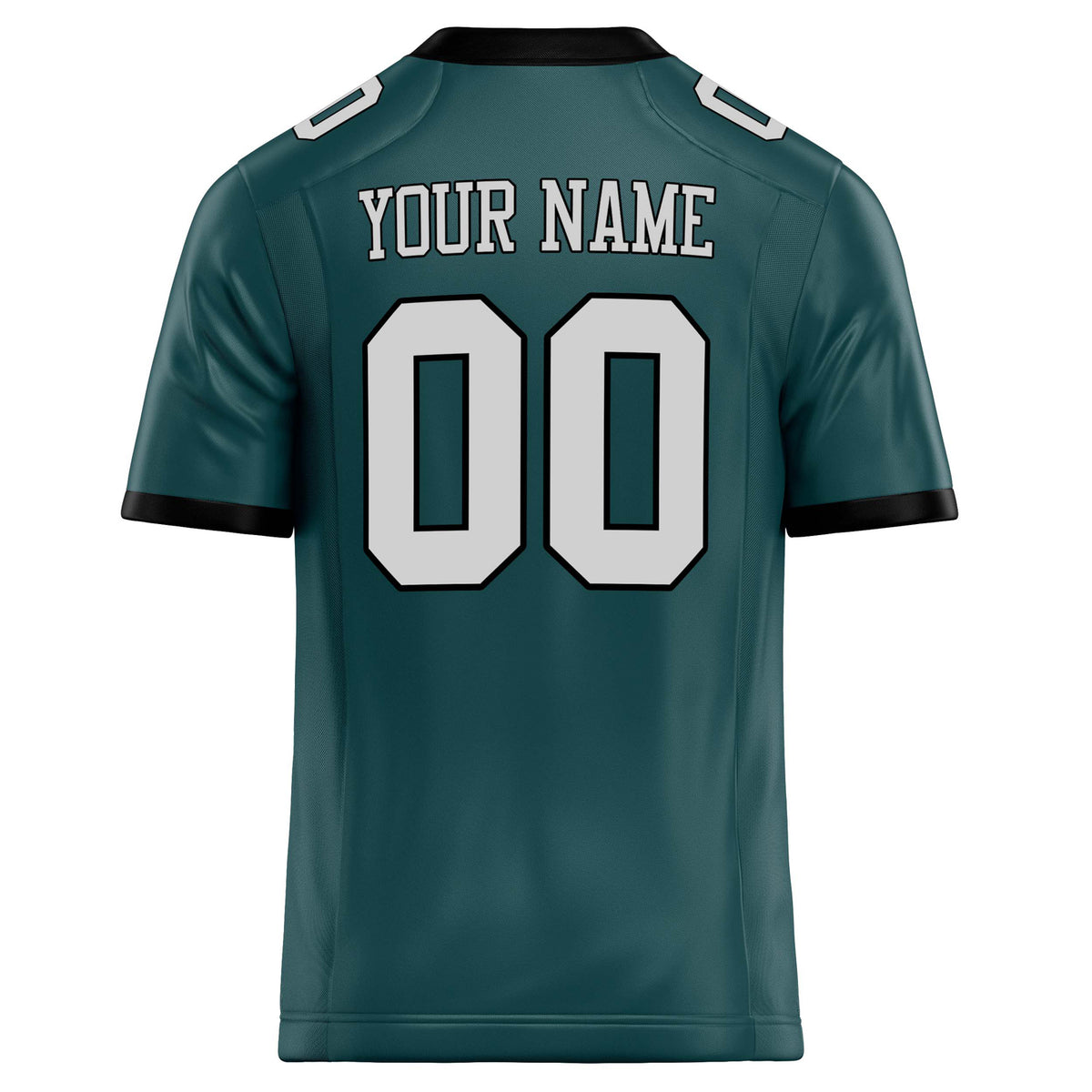 Custom Midnight Green gray Solid Colour Football Jersey