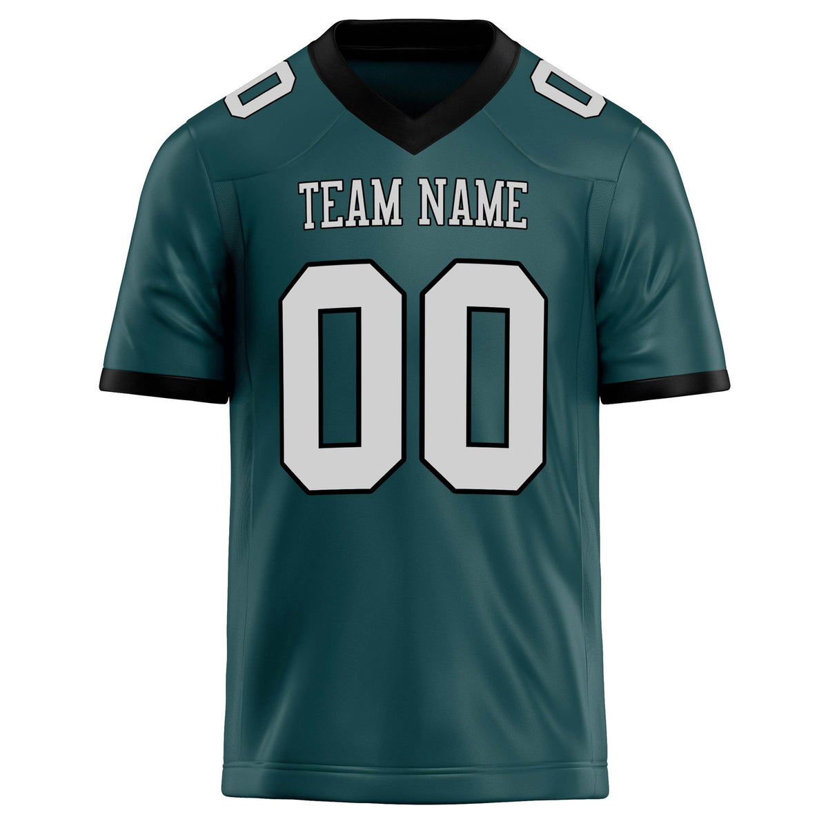 Custom Midnight Green gray Solid Colour Football Jersey