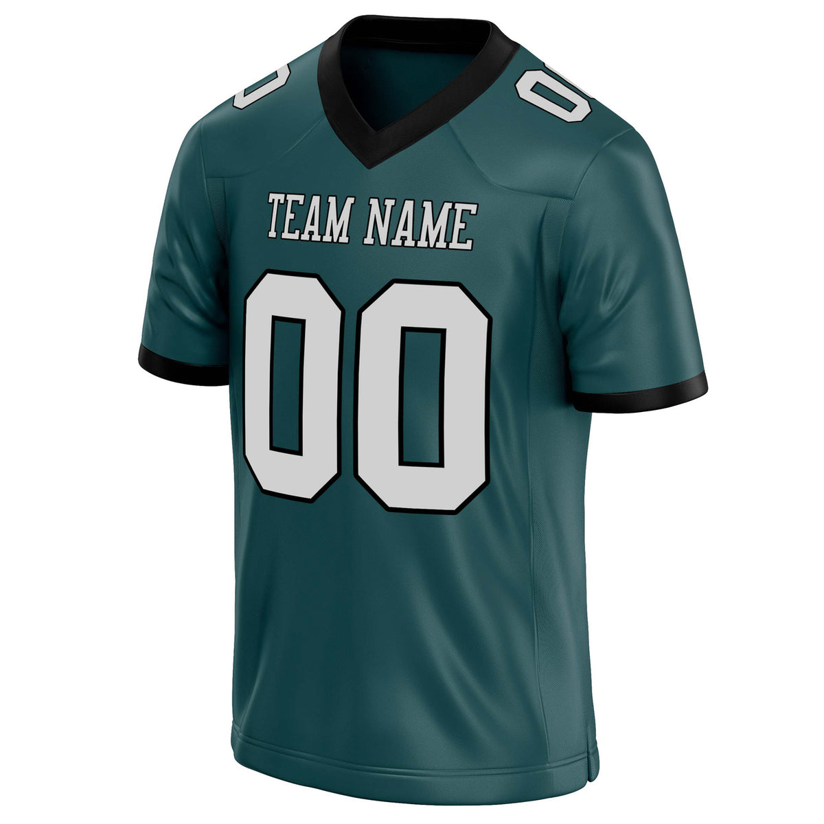 Custom Midnight Green gray Solid Colour Football Jersey