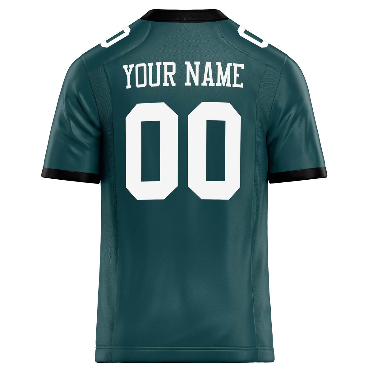 Custom Midnight Green White Solid Colour Football Jersey