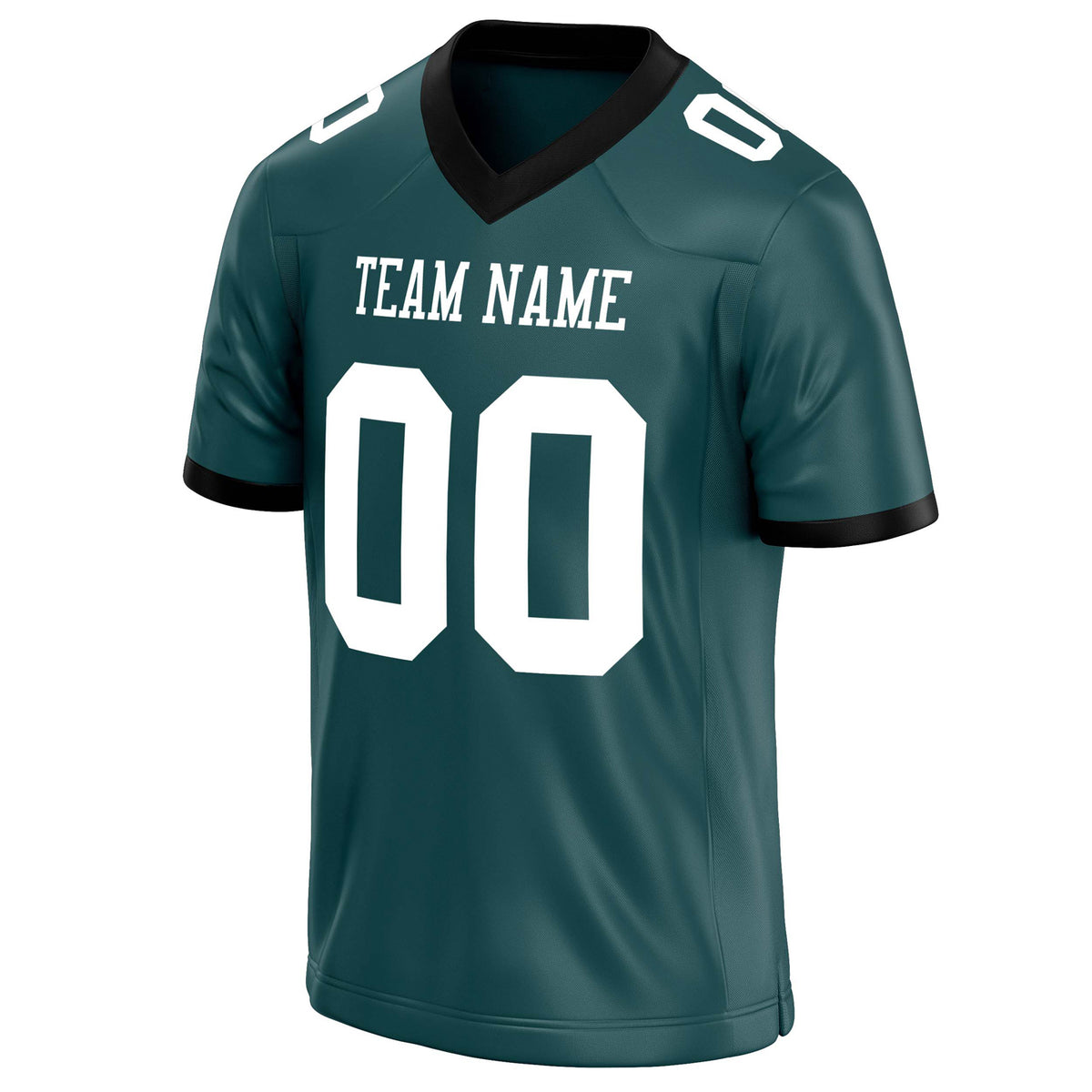 Custom Midnight Green White Solid Colour Football Jersey