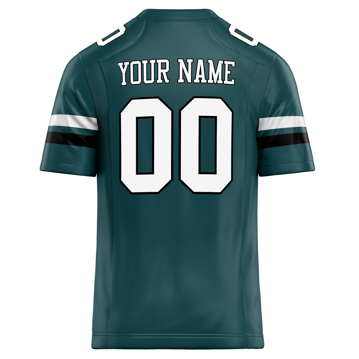 Custom Midnight Green White Solid Colour Football Jersey