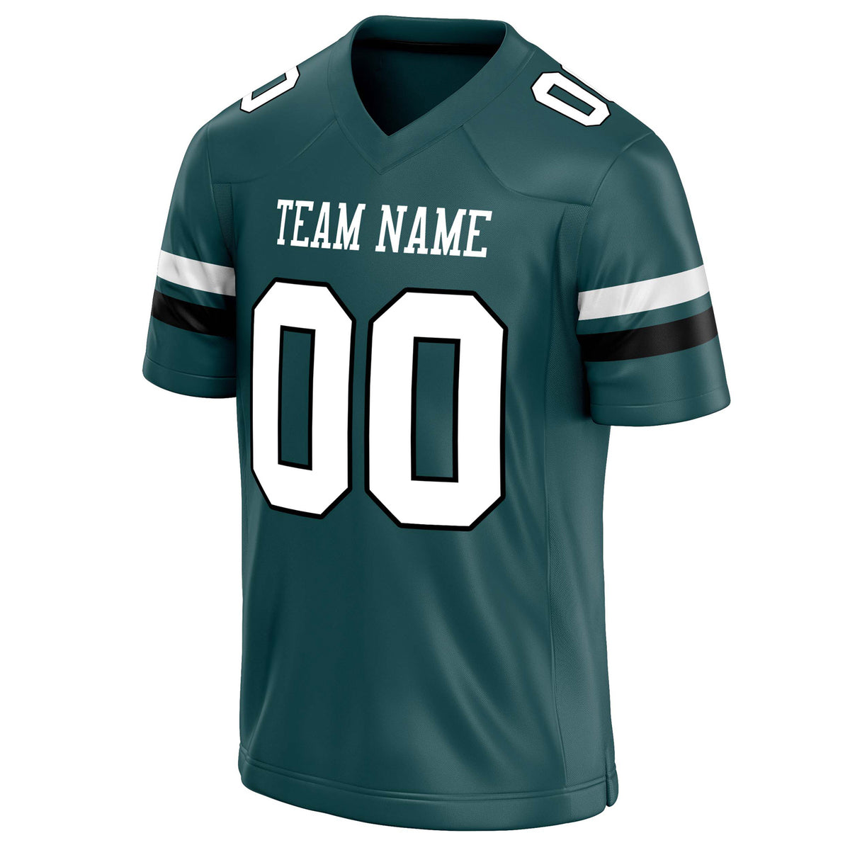 Custom Midnight Green White Solid Colour Football Jersey