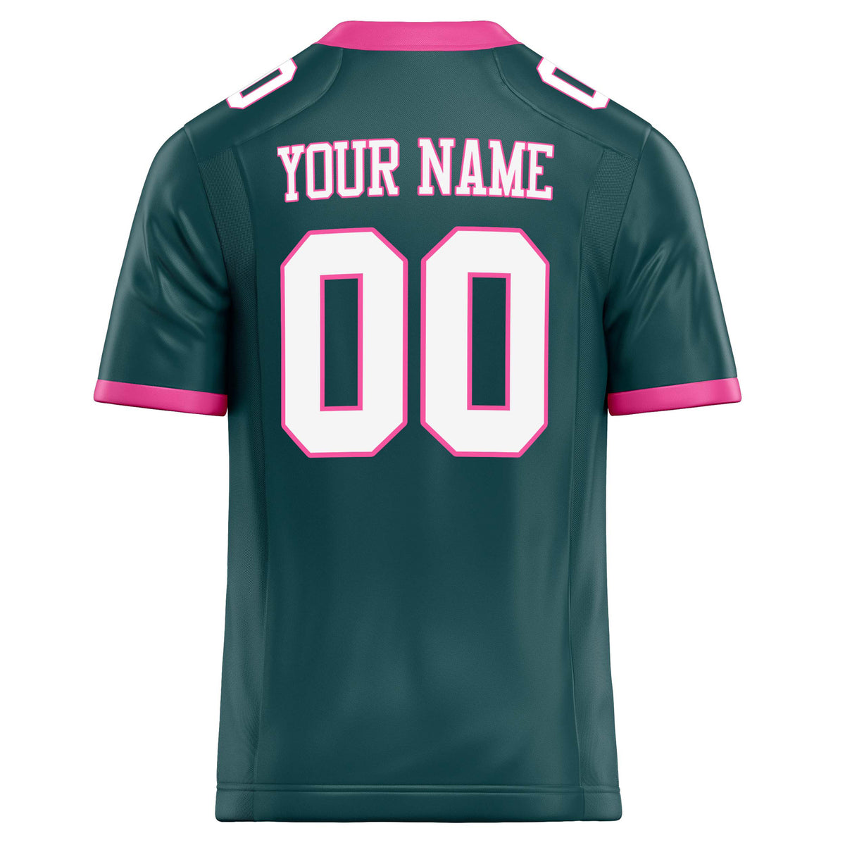 Custom Midnight Green White Solid Colour Football Jersey