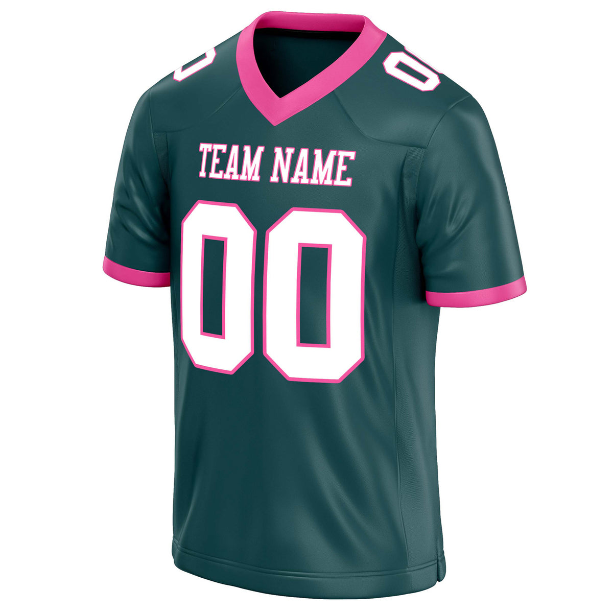 Custom Midnight Green White Solid Colour Football Jersey