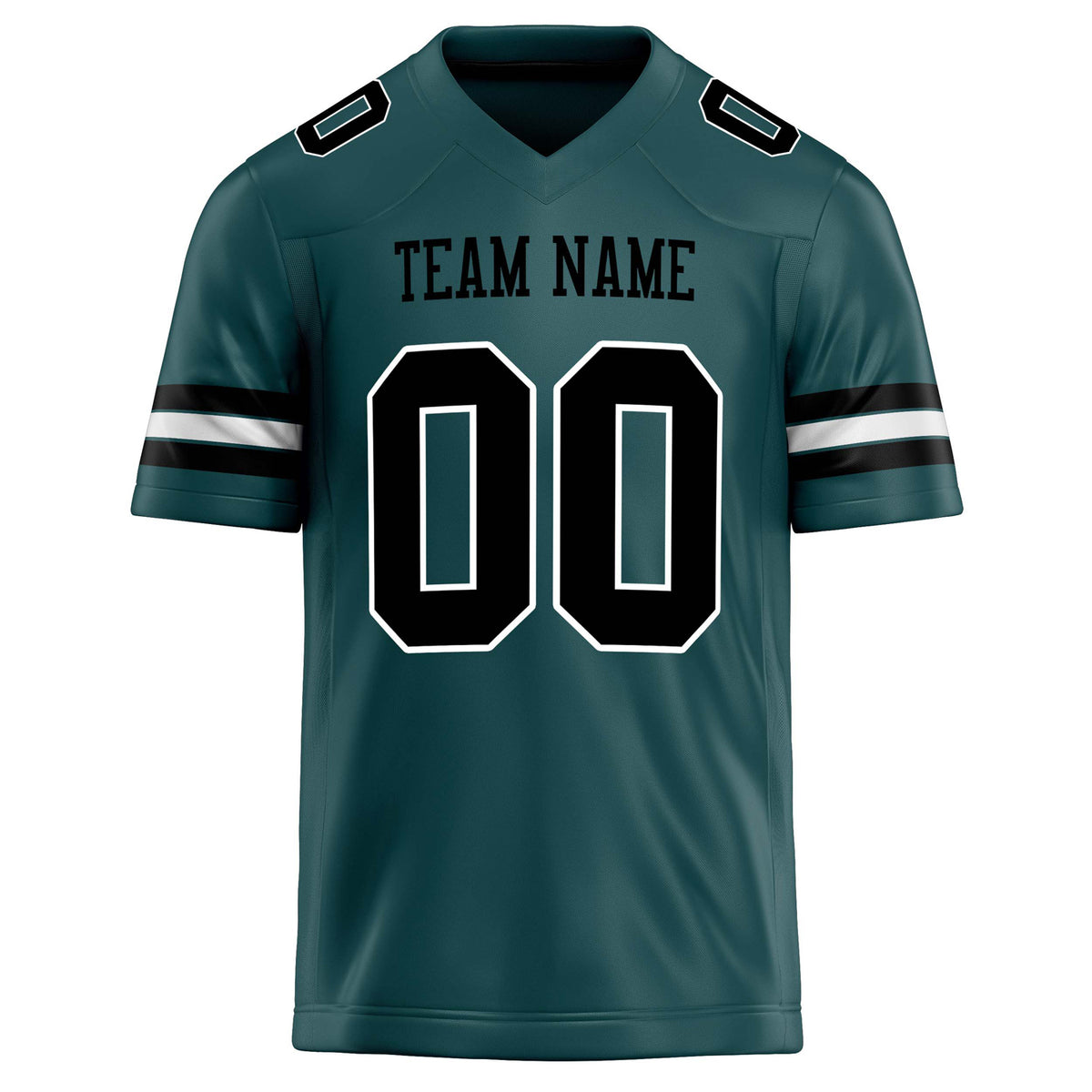 Custom Midnight Green Black Solid Colour Football Jersey