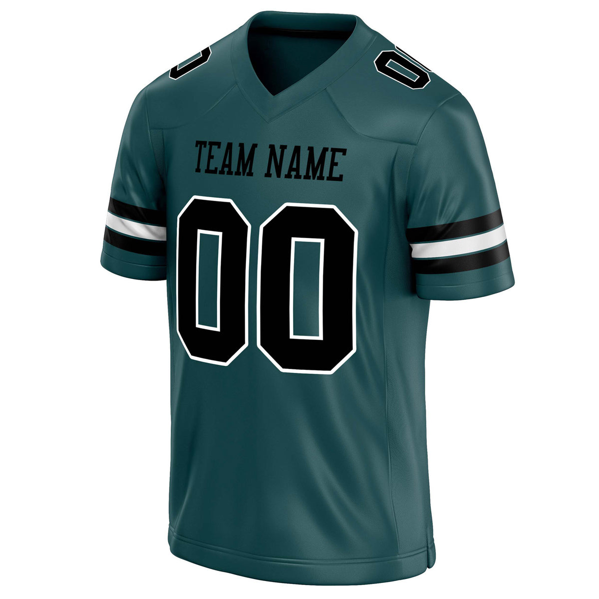 Custom Midnight Green Black Solid Colour Football Jersey