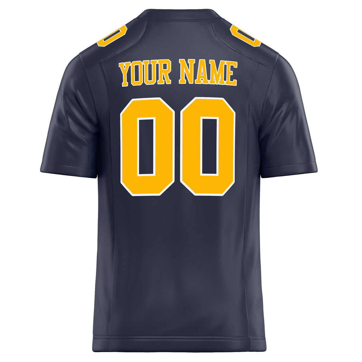 Custom Navy gold Solid Colour Football Jersey