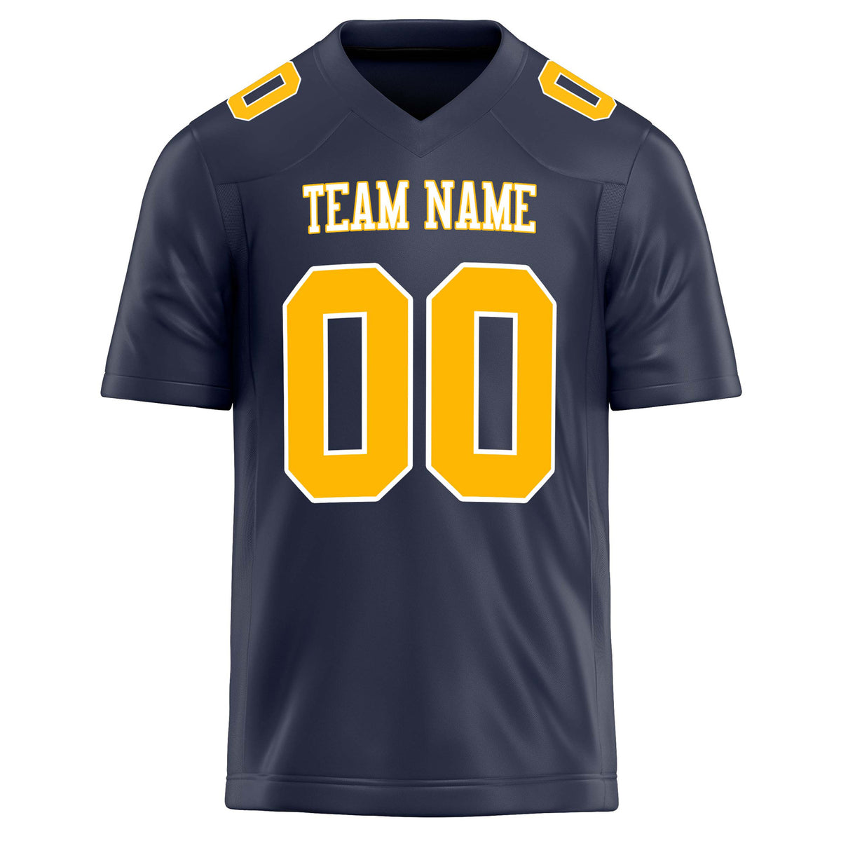 Custom Navy gold Solid Colour Football Jersey