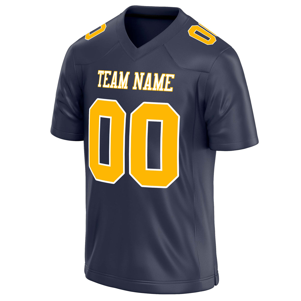 Custom Navy gold Solid Colour Football Jersey