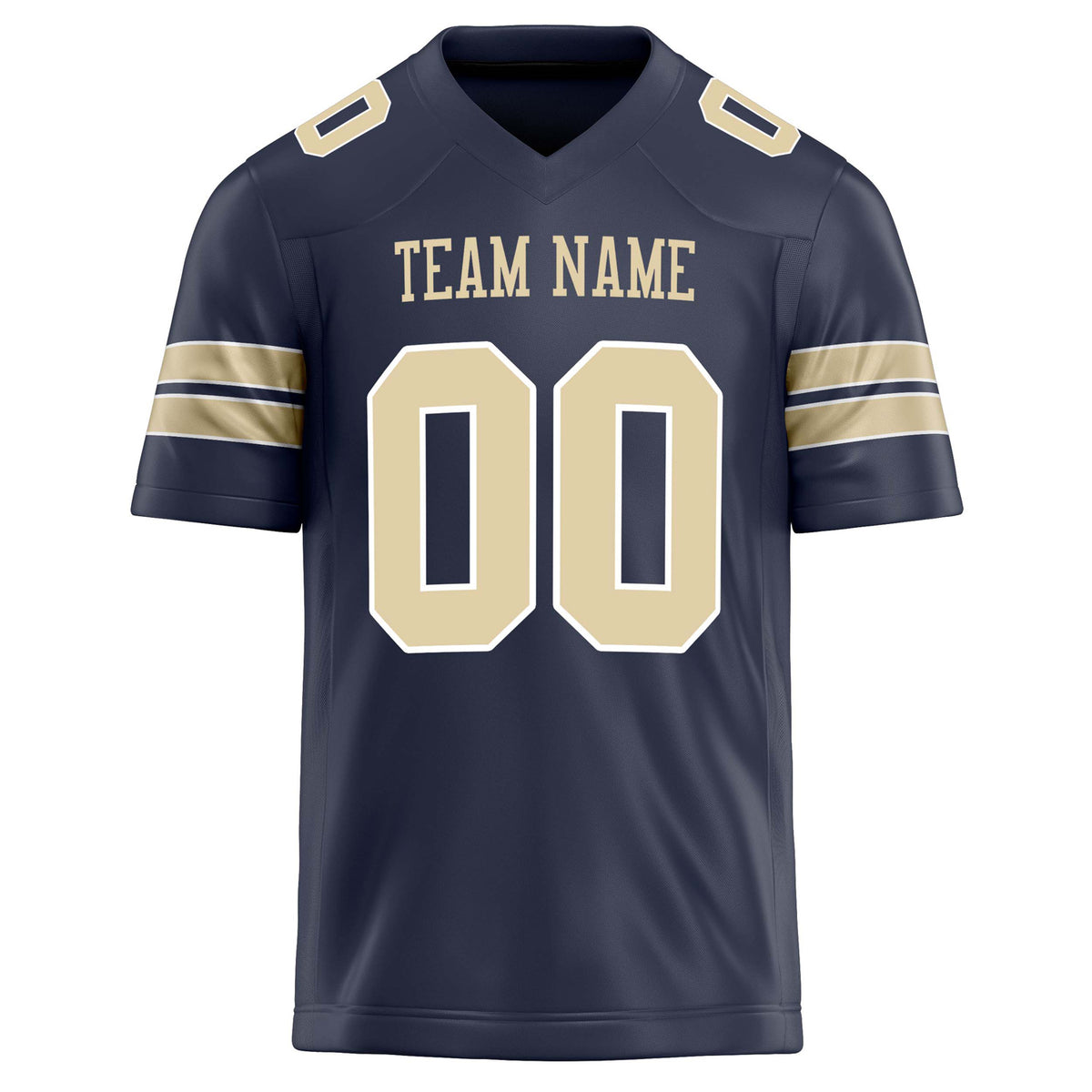 Custom Navy cream Solid Colour Football Jersey