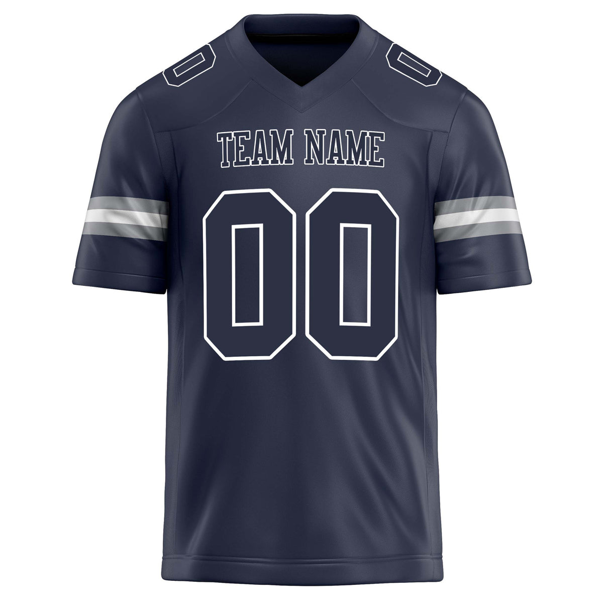 Custom Navy White Solid Colour Football Jersey